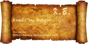 Kemény Bence névjegykártya