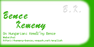 bence kemeny business card